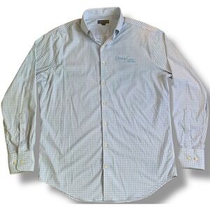 Peter Millar Summer Comfort Long Sleeve Men Sz M White Button Down Striped Shirt